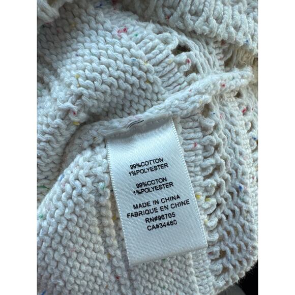 LA VIE Rebecca Taylor Crochet Sweater Oatmeal Multi Color Speckled XS - Picture 10 of 10